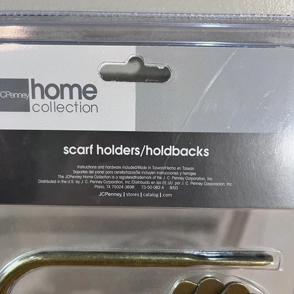 Vtg JCPenney Shell Curtain Scarf Holders Holdbacks Gold Set of 2 735-5420 NEW